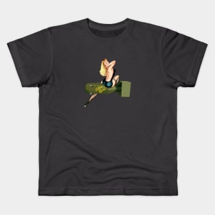 Pin-up atomic blonde girl Kids T-Shirt